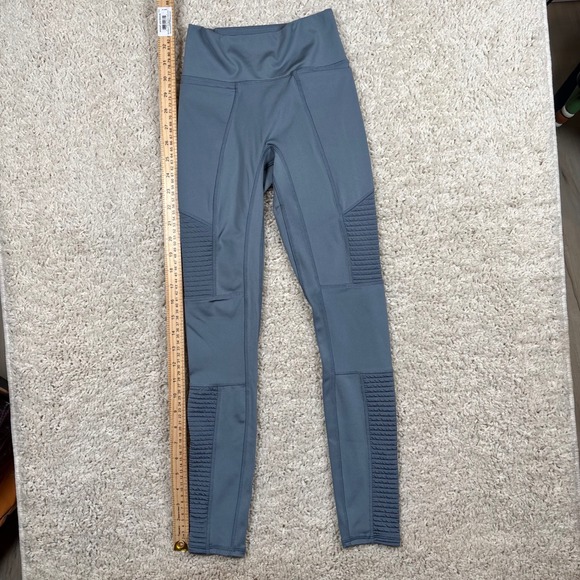 Fabletics Pants - Fabletics High Waisted Moto Leggings Slate Gray‎ XXS Pockets Athletic Workout